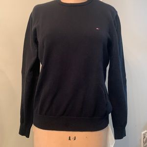 Tommy Hilfiger men navy cotton pullover sweater gently worn